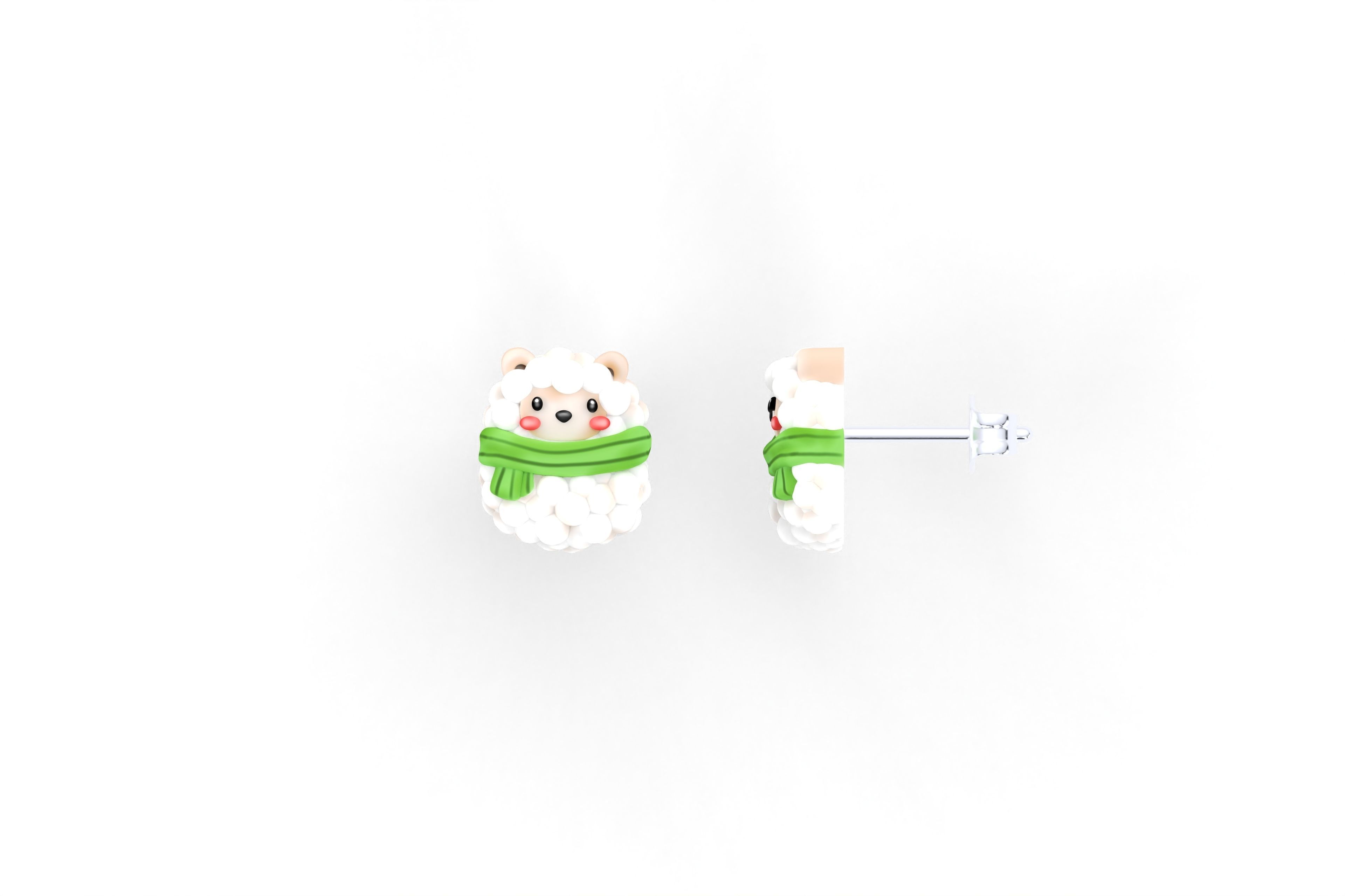 Sheep Earrings 3D print model_2