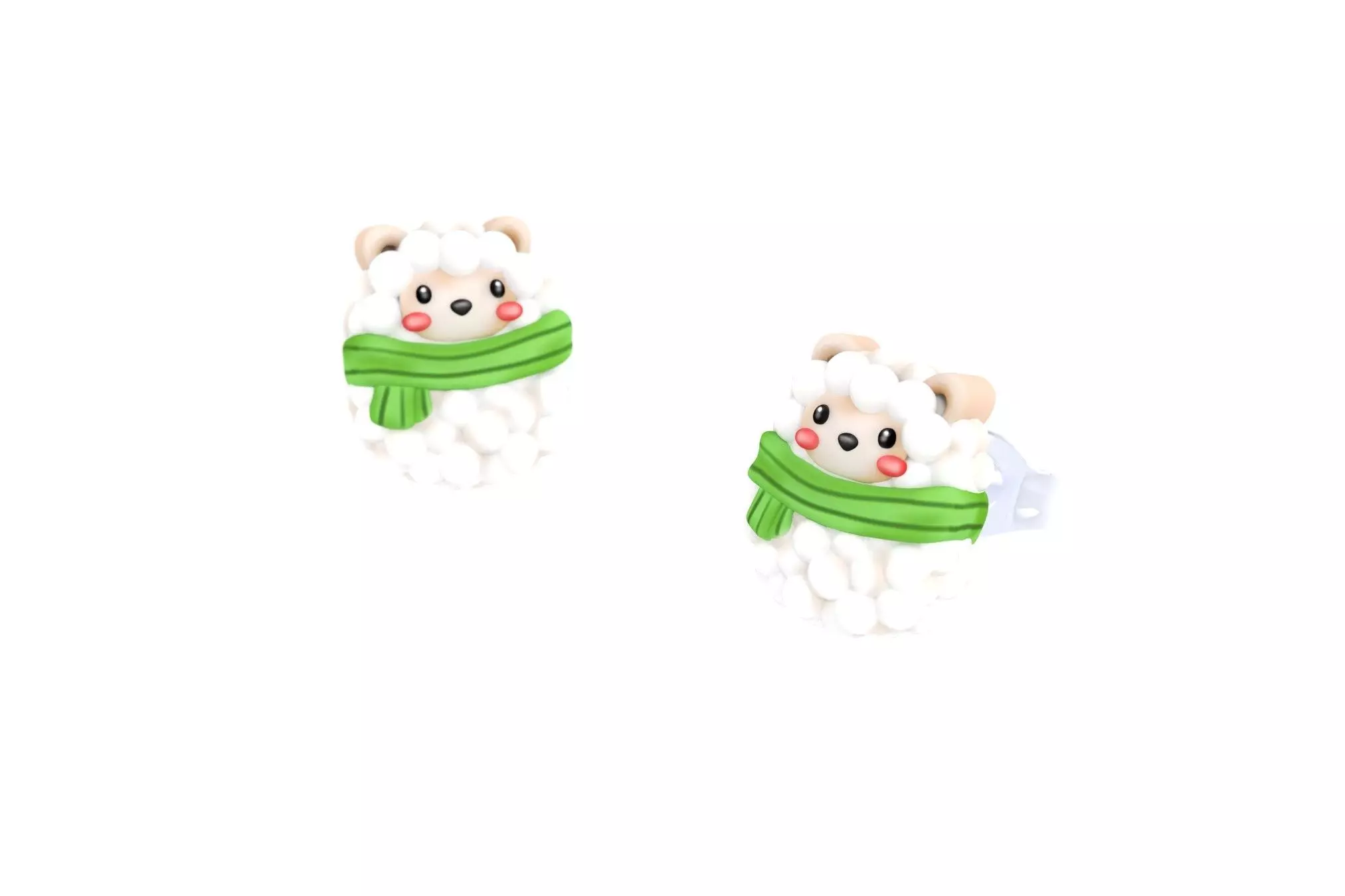 Sheep Earrings 3D print model_0