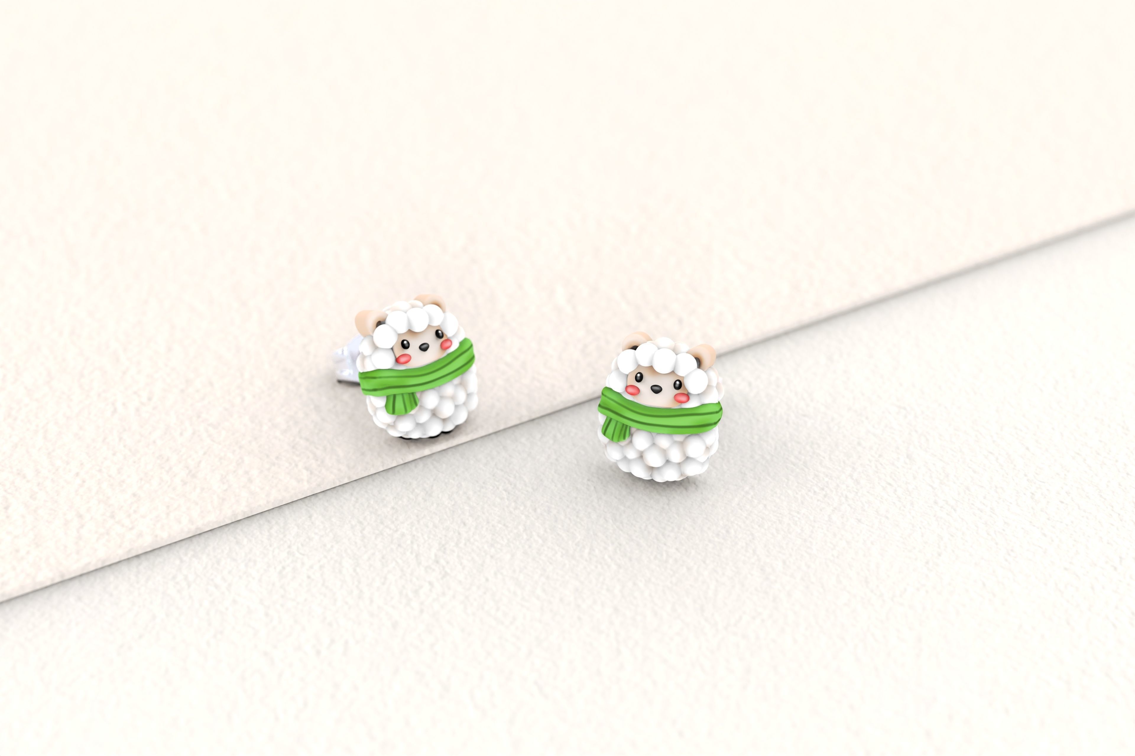 Sheep Earrings 3D print model_1