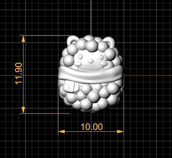 Sheep Earrings 3D print model_5