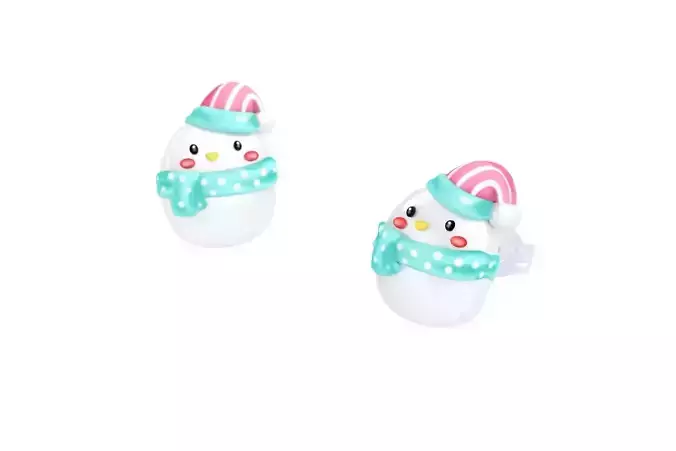 Snowman Earrings 3D print model