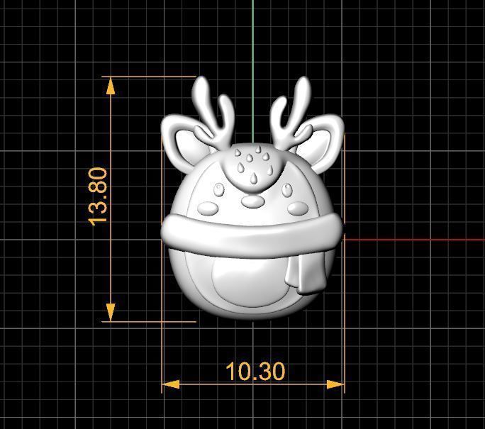 Reindeer Earrings 3D print model_5