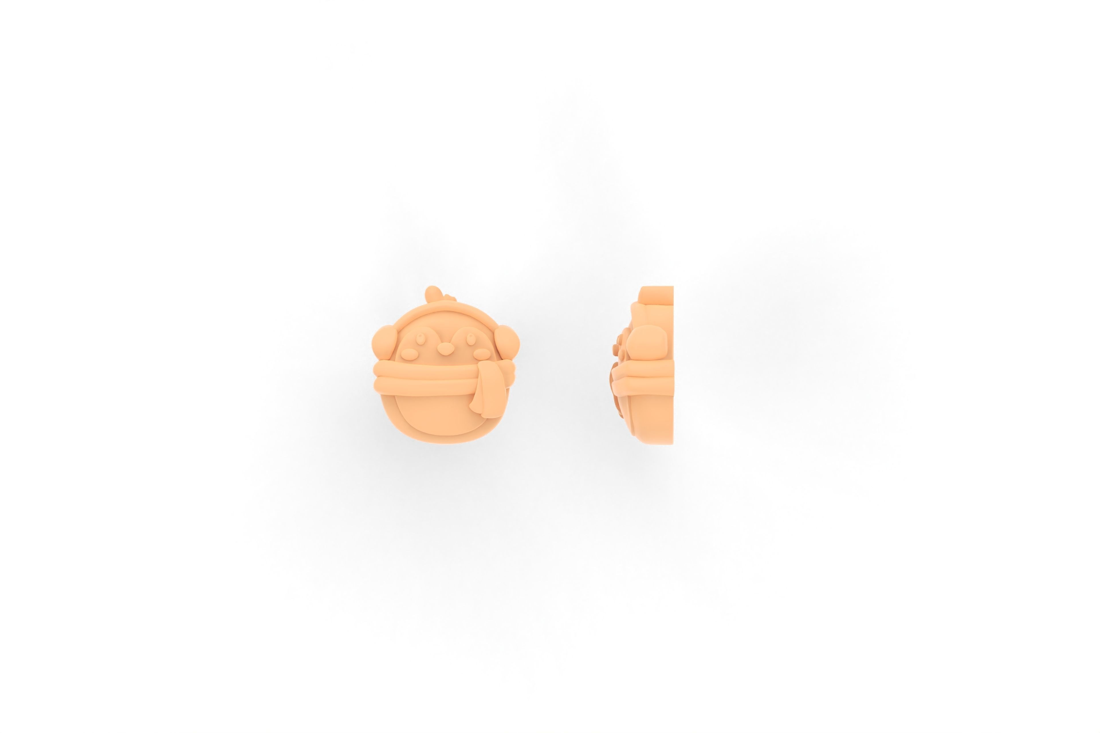 Penguin Earrings 3D print model_3