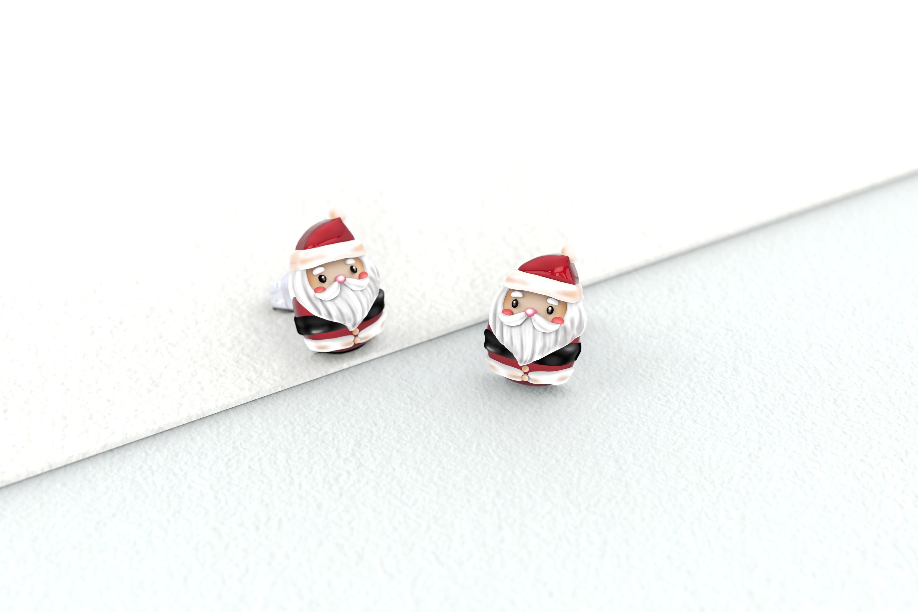 Santa Earrings 3D print model_1