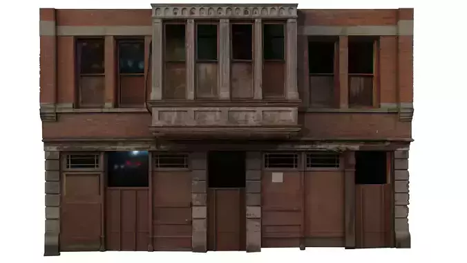 Derelict Wall-9 Low-poly 3D model