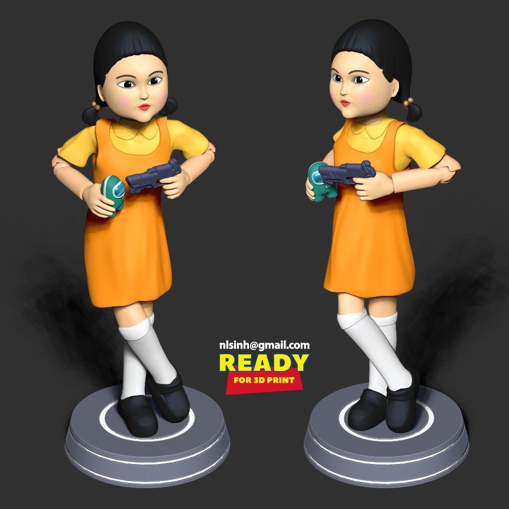 Squid Game doll Free 3D print model_5