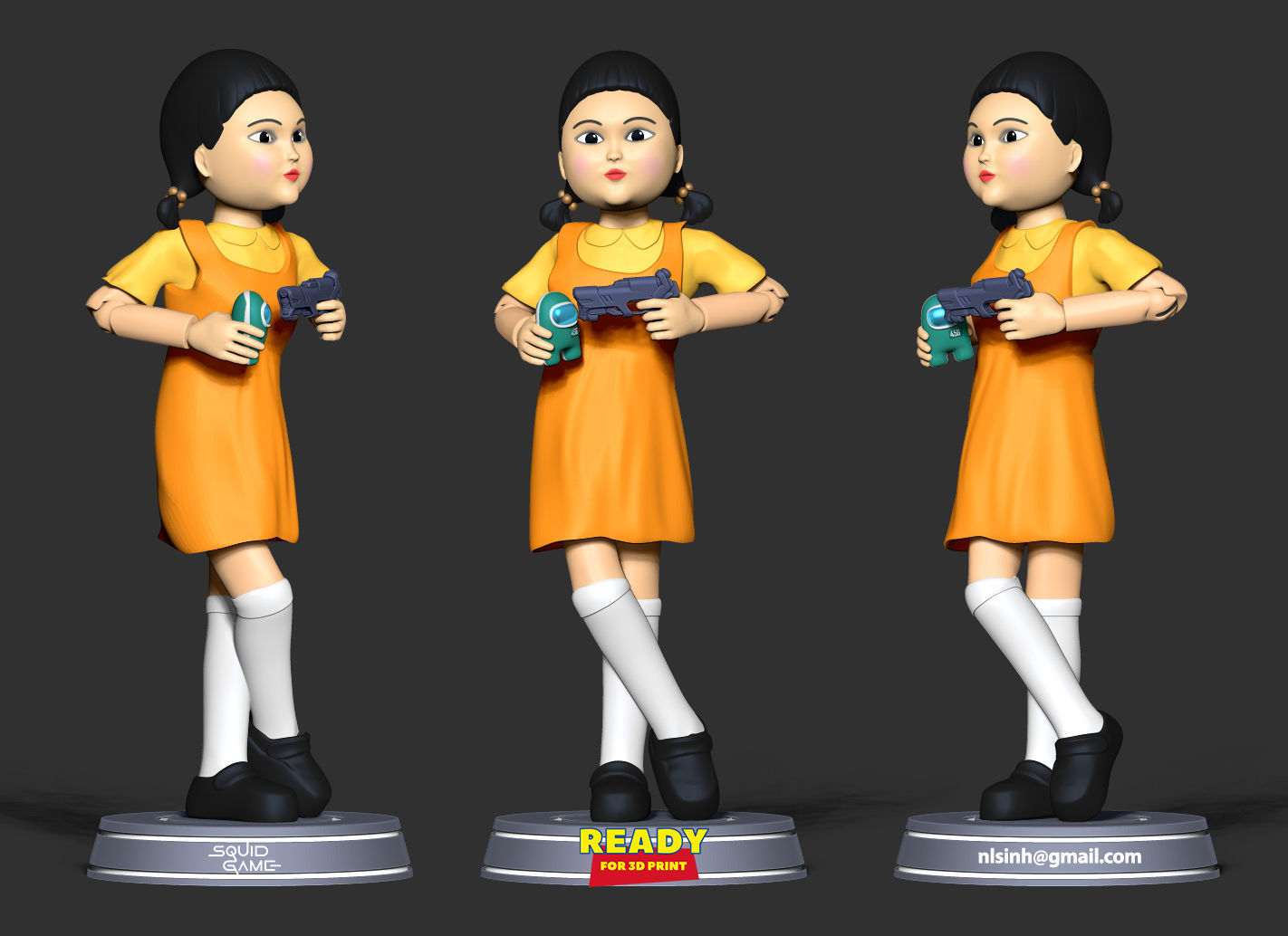 Squid Game doll Free 3D print model_1