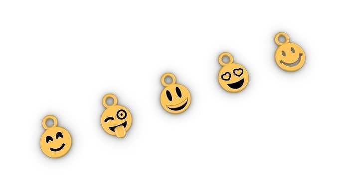 Simley Face Emoji Pendants 3D print model