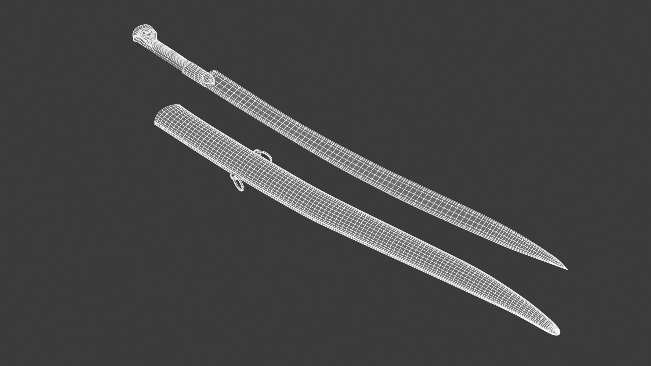 Yatagan Sword Low-poly 3D model_11