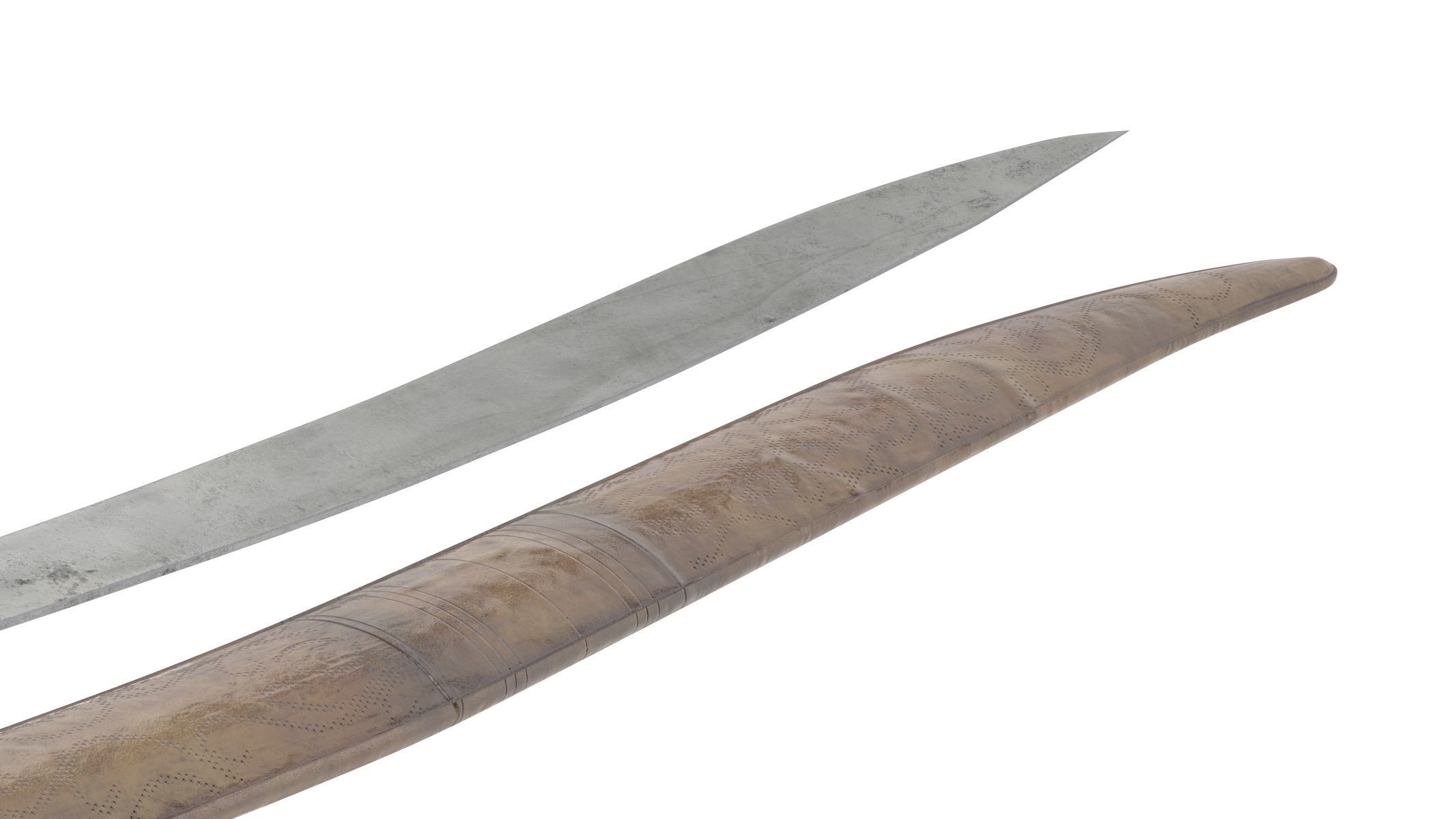 Yatagan Sword Low-poly 3D model_9
