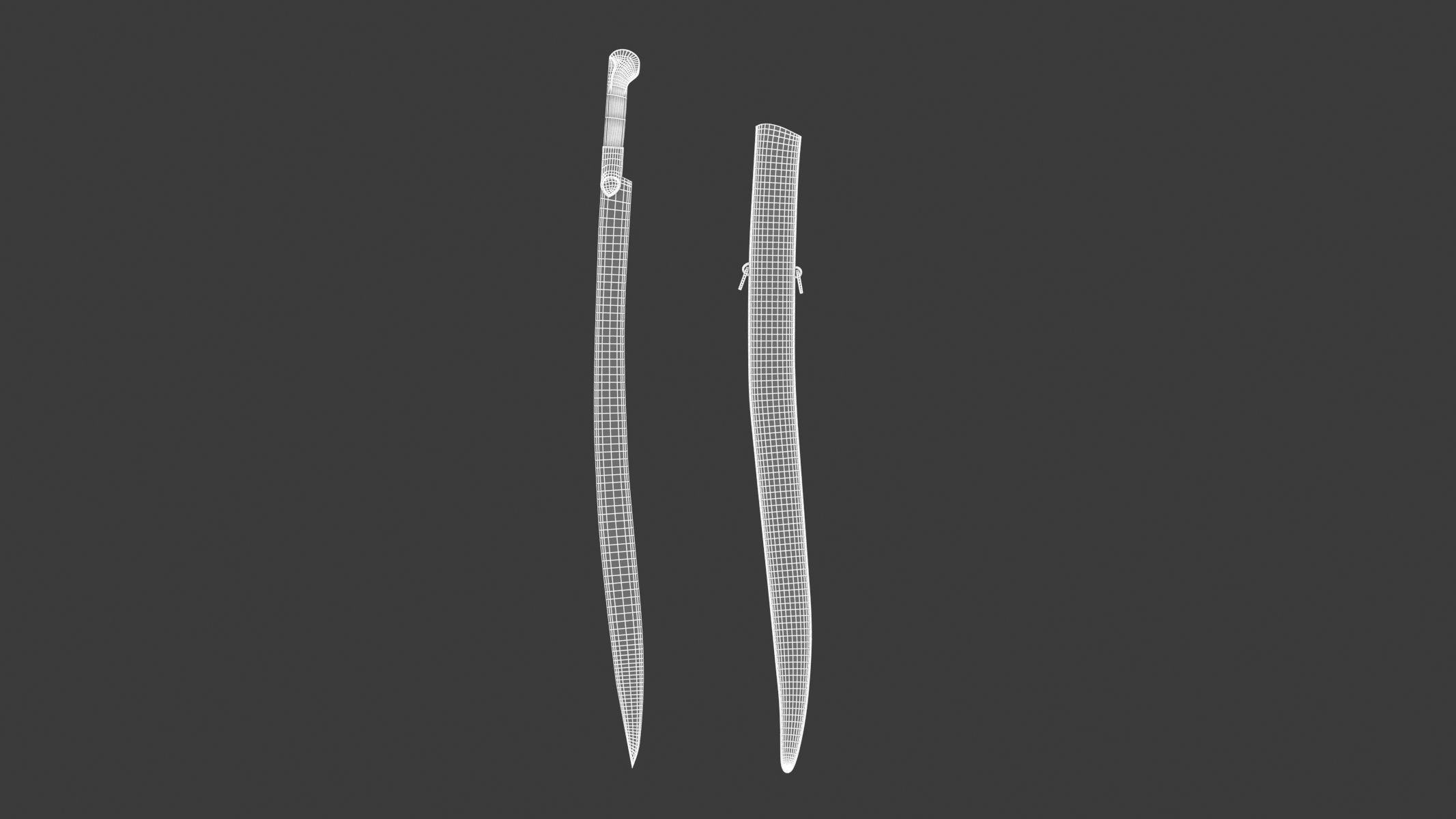 Yatagan Sword Low-poly 3D model_14