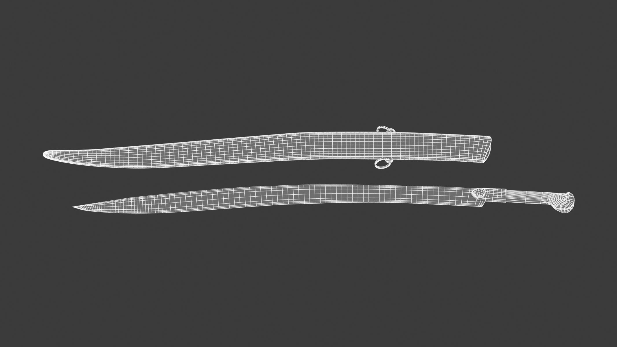 Yatagan Sword Low-poly 3D model_10