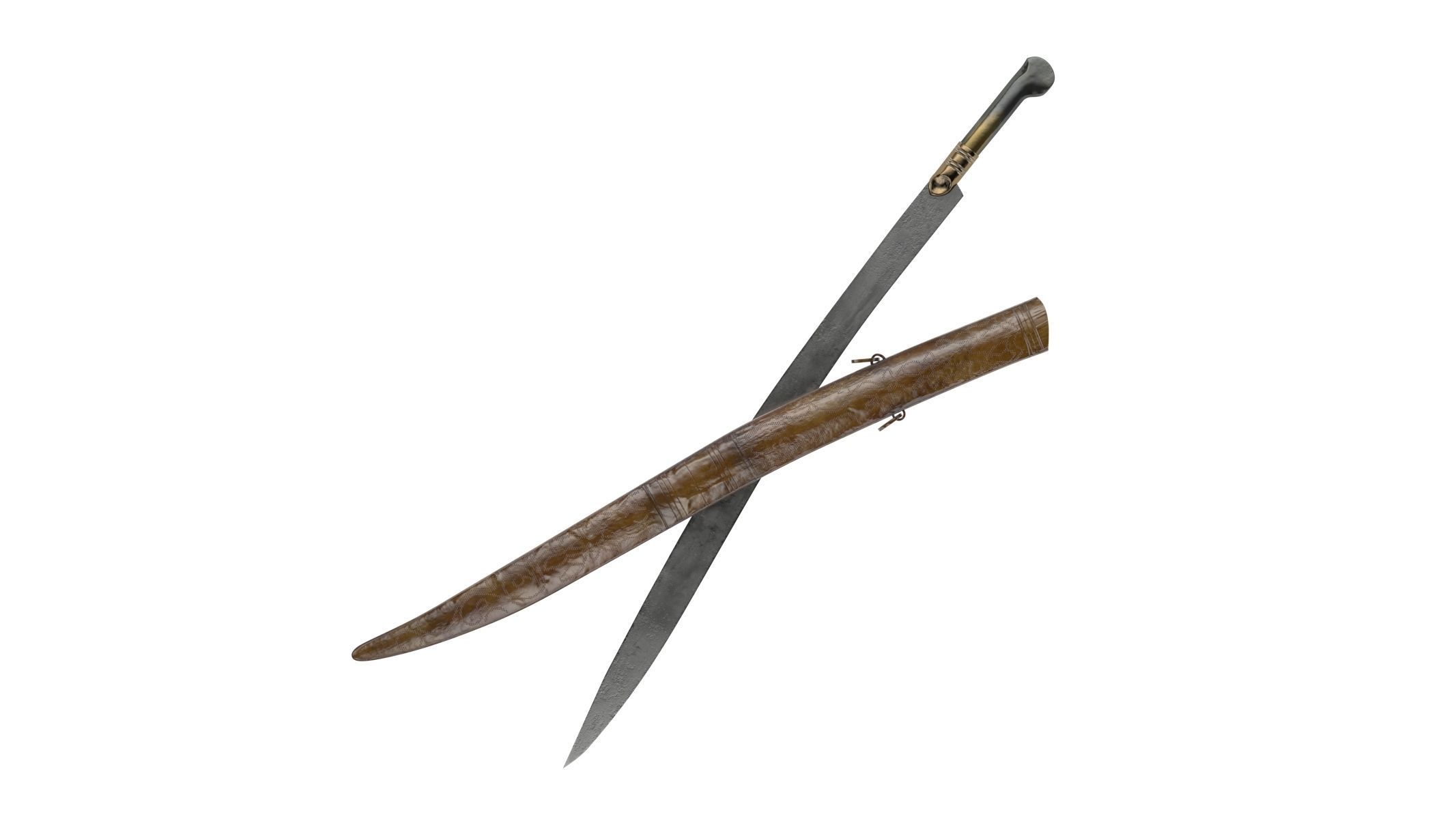 Yatagan Sword Low-poly 3D model_5