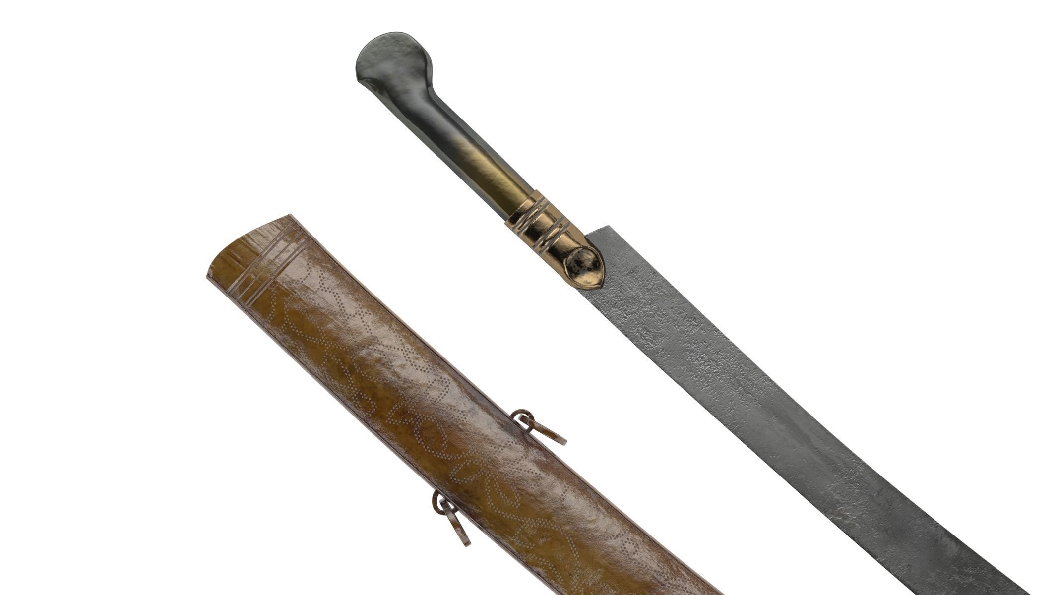 Yatagan Sword Low-poly 3D model_6