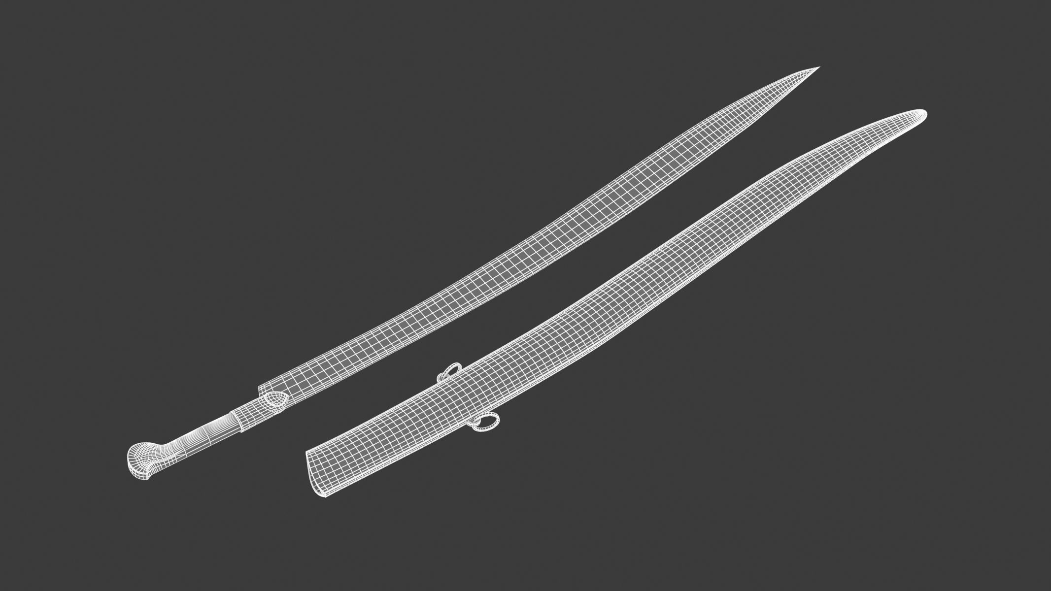 Yatagan Sword Low-poly 3D model_12