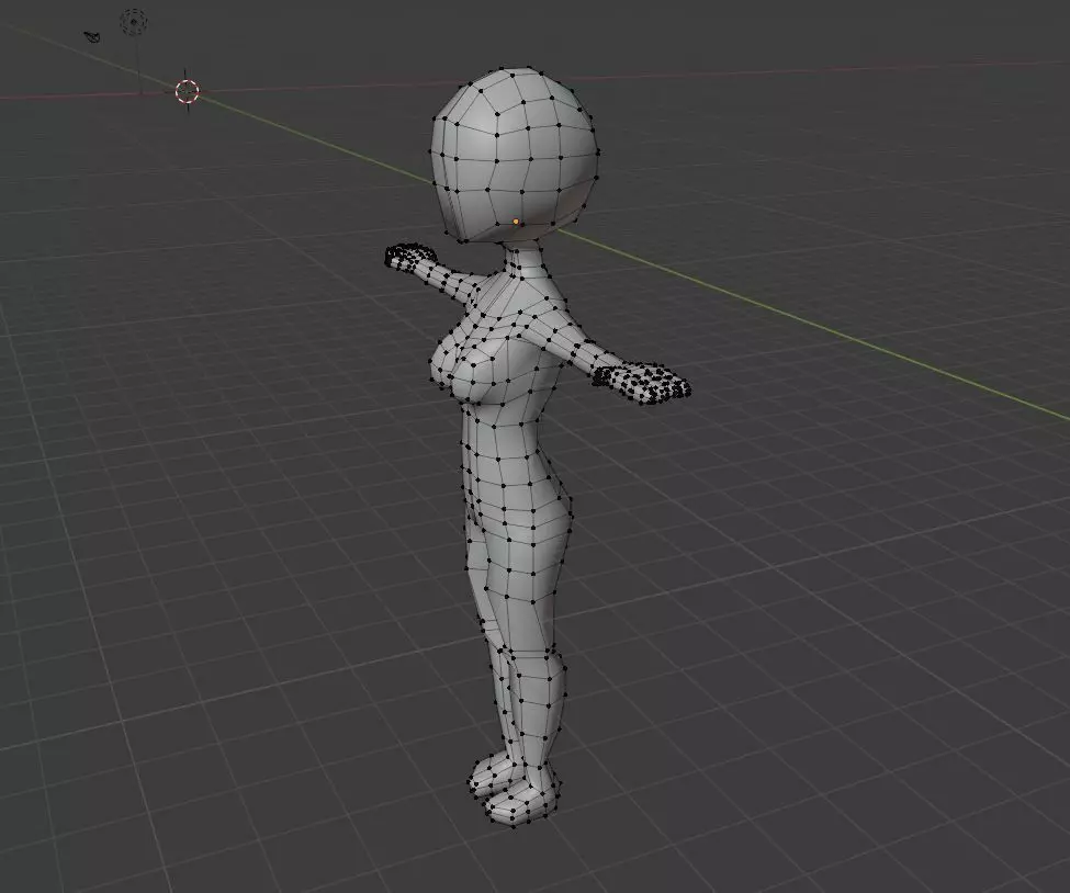 Base mesh female Low-poly 3D model