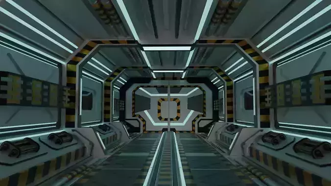 Sci Fi Corridor 3D model free Free 3D model