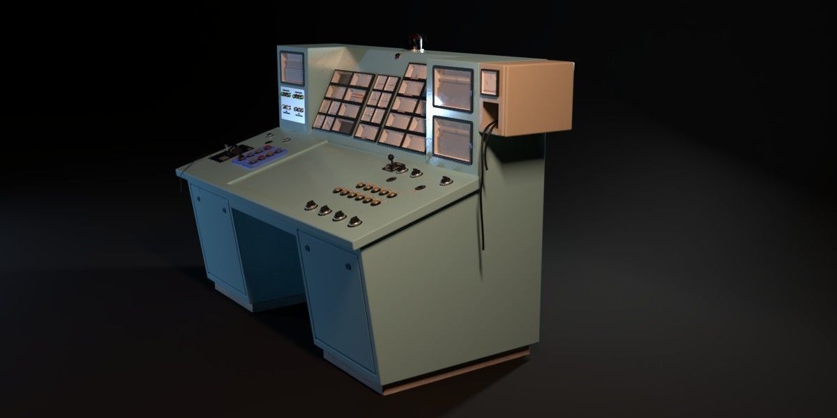 Old Industrial Control Panel 3D model_3