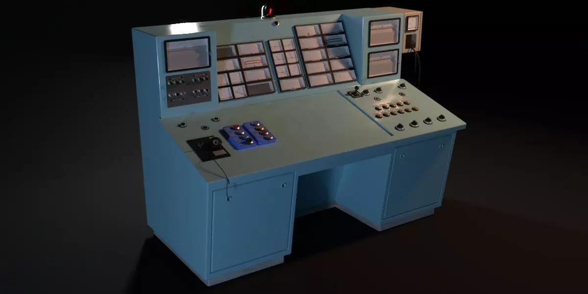Old Industrial Control Panel 3D model_0