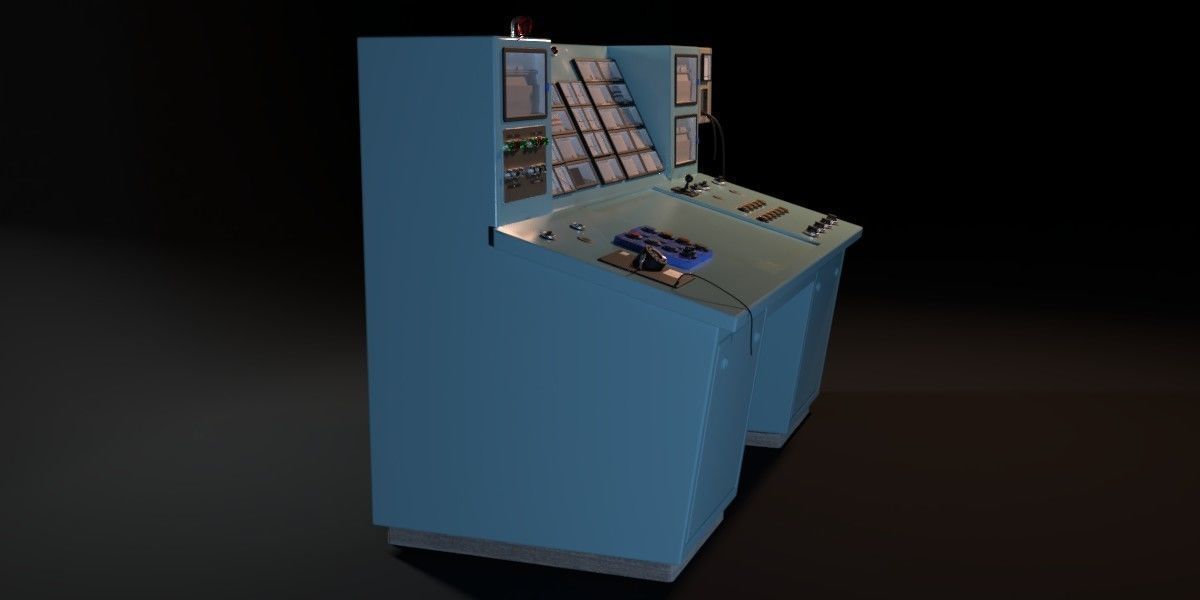 Old Industrial Control Panel 3D model_2