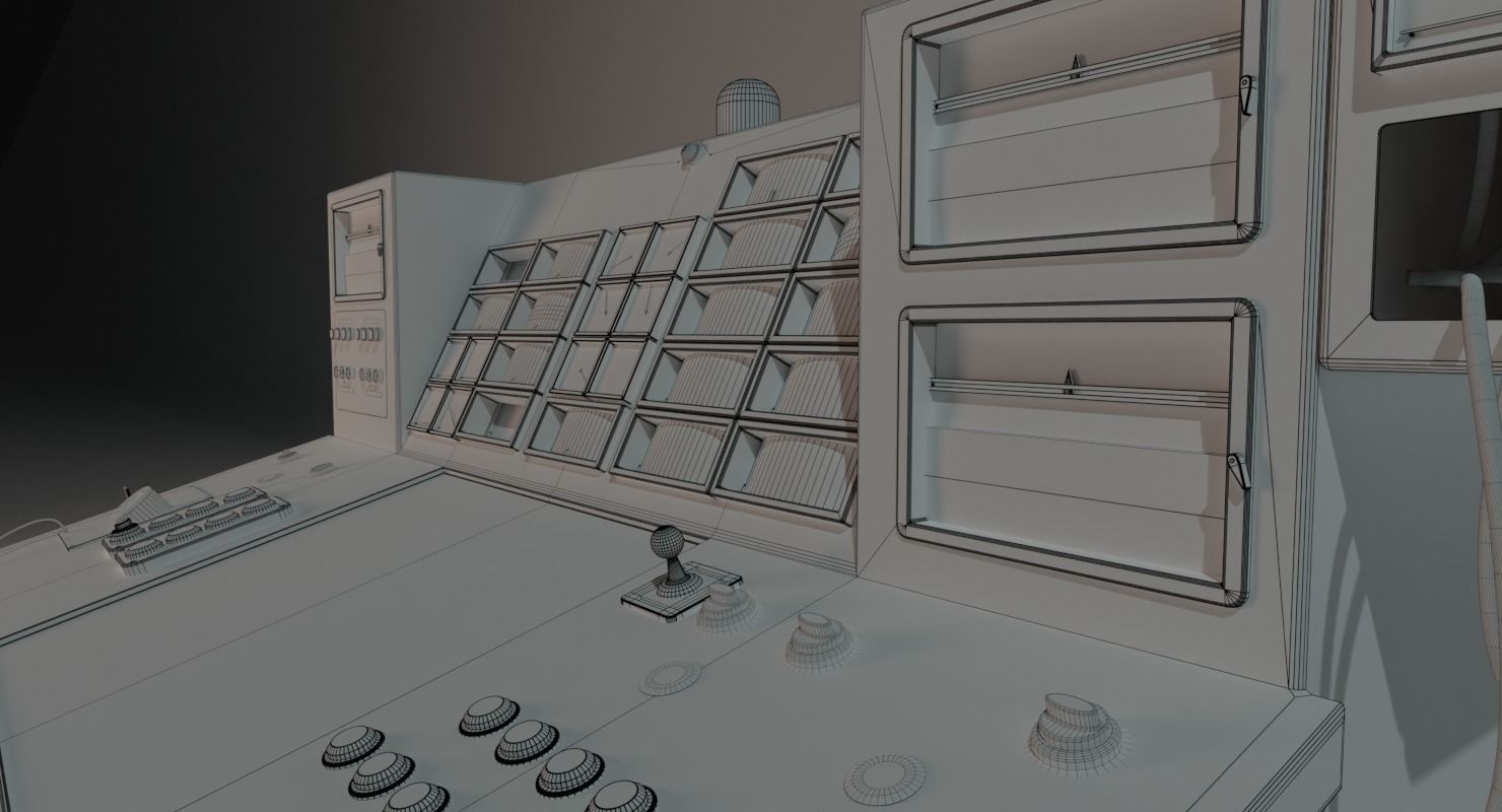Old Industrial Control Panel 3D model_8