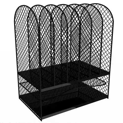 Black Mesh Tray Desktop Organizer