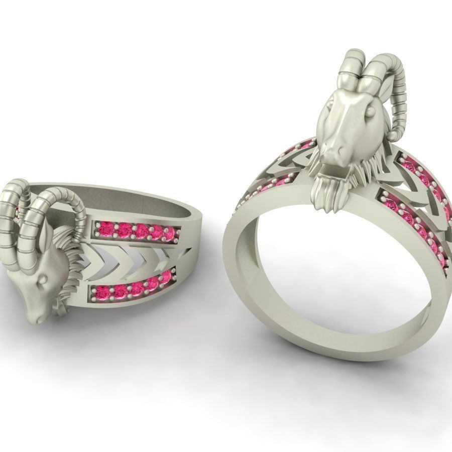 3d-model ring ram with stones 3D print model_4