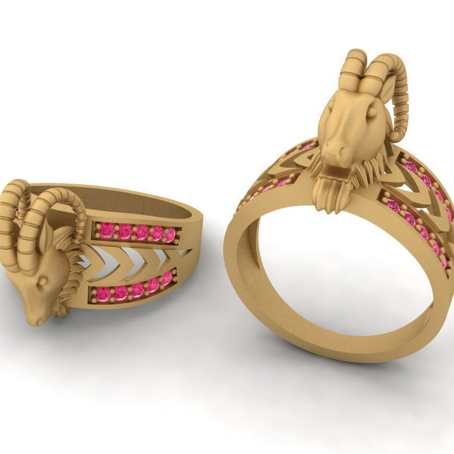 3d-model ring ram with stones 3D print model_5