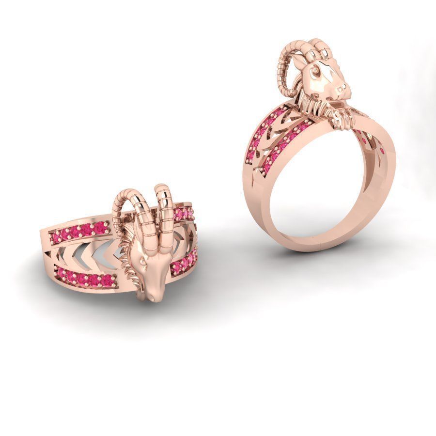 3d-model ring ram with stones 3D print model_2