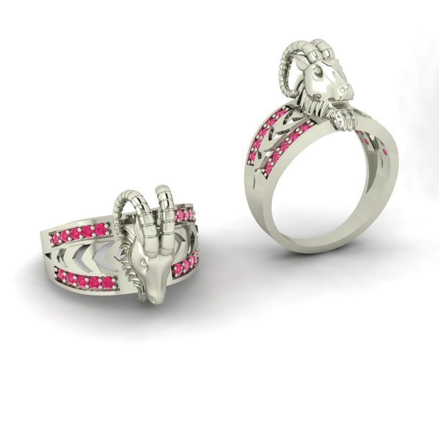 3d-model ring ram with stones 3D print model_1