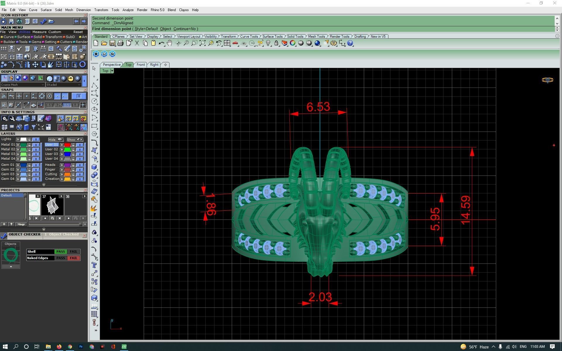 3d-model ring ram with stones 3D print model_9
