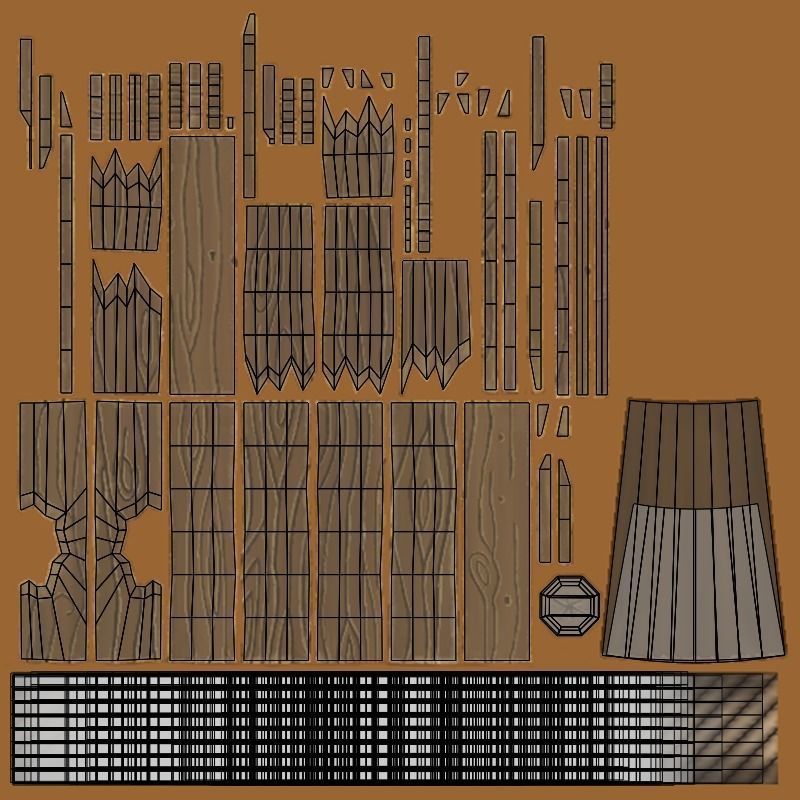 Lowpoly Rope Bridge Modular Asset Low-poly 3D model_5