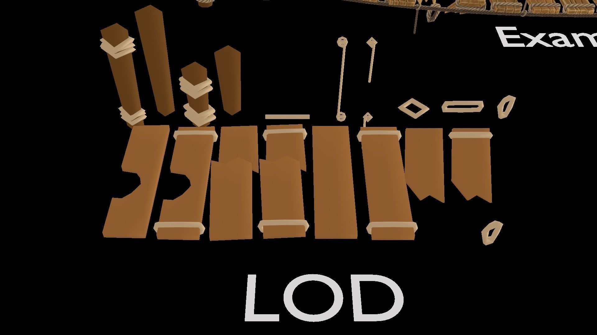 Lowpoly Rope Bridge Modular Asset Low-poly 3D model_3