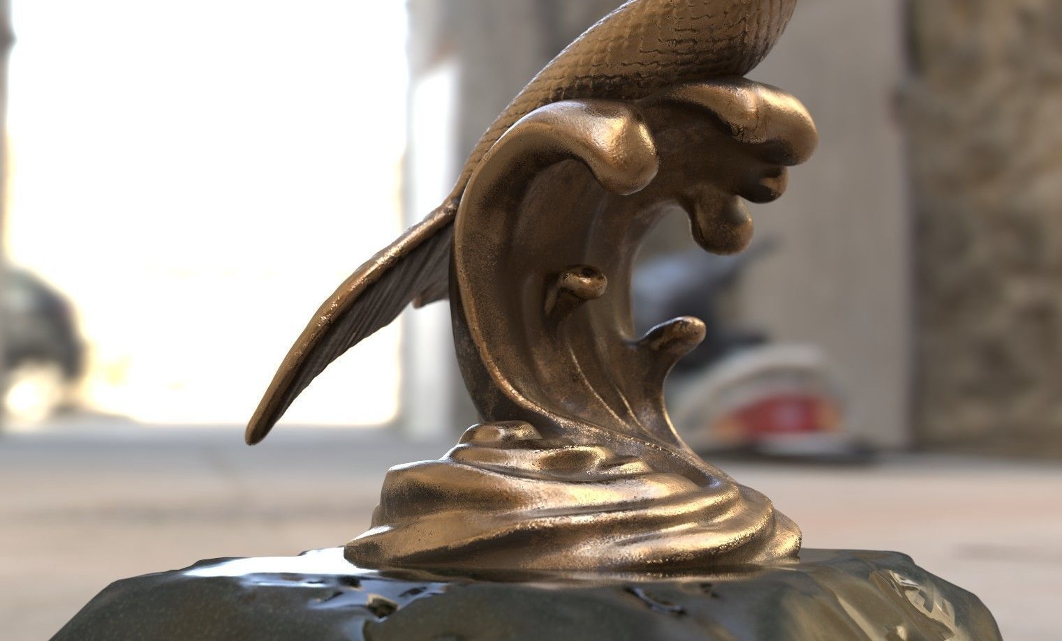 Mermaid statue - The Neptune and Nereida Sculpture 3D model_7