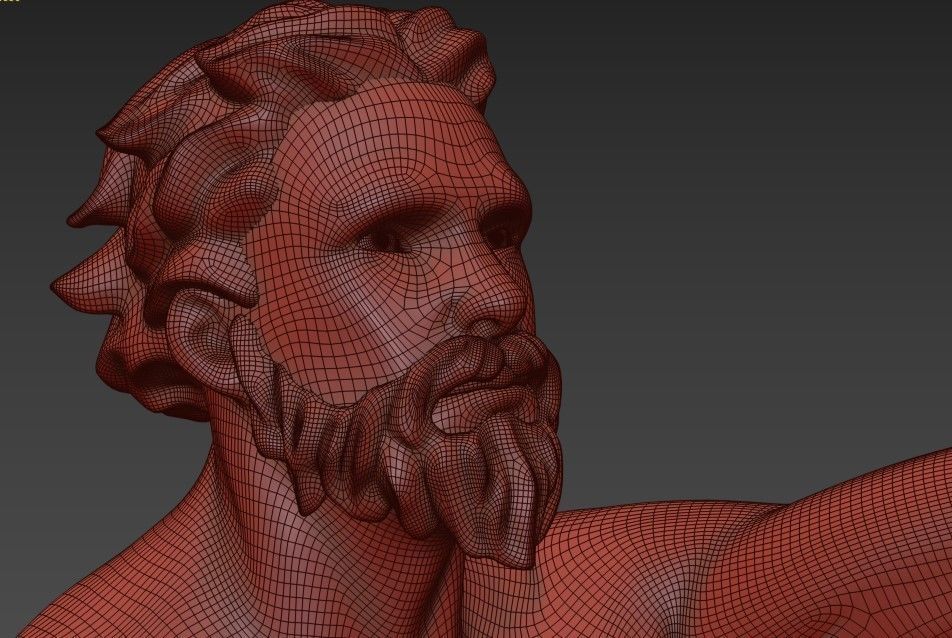 Mermaid statue - The Neptune and Nereida Sculpture 3D model_10