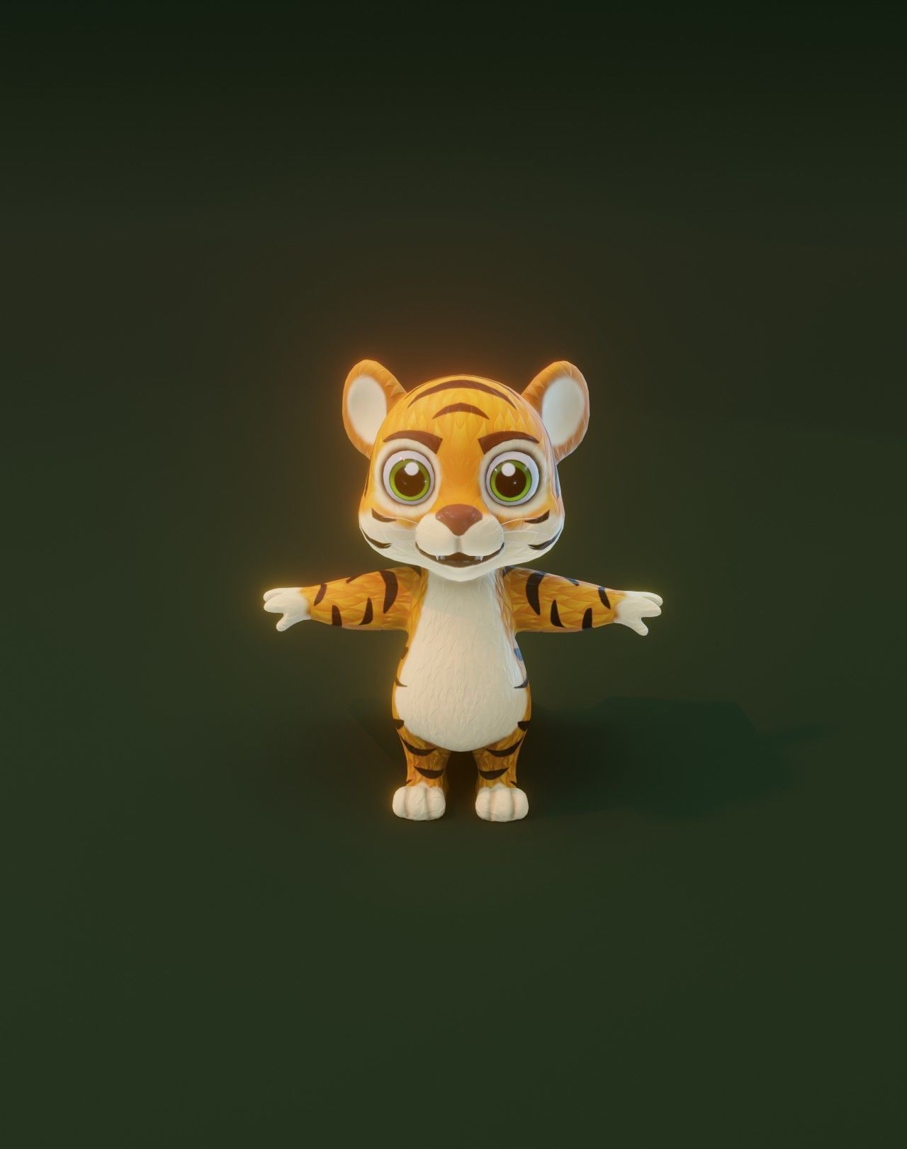 Cartoon Tiger Animated 3D Model Low-poly 3D model_9