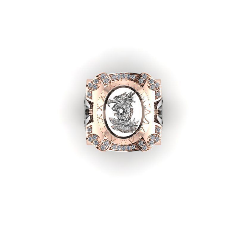 3d-model ring rose gold with diamonds 3D print model_9