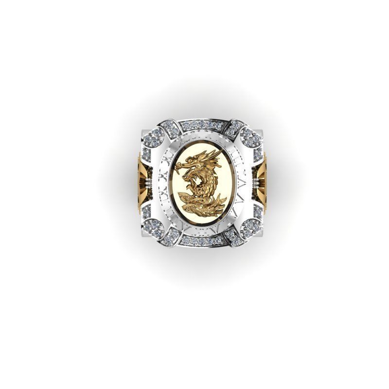 3d-model ring rose gold with diamonds 3D print model_10