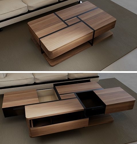 Tea Table Low-poly 3D model