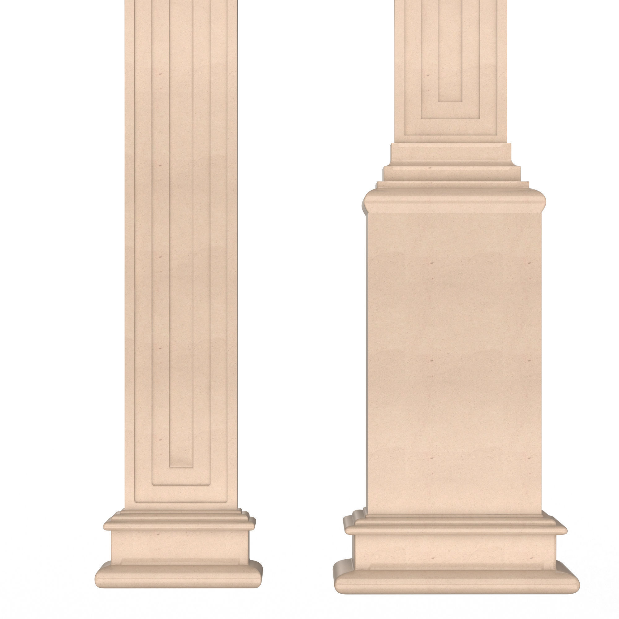 Interior-Exterior Pilasters Low-poly 3D model_3