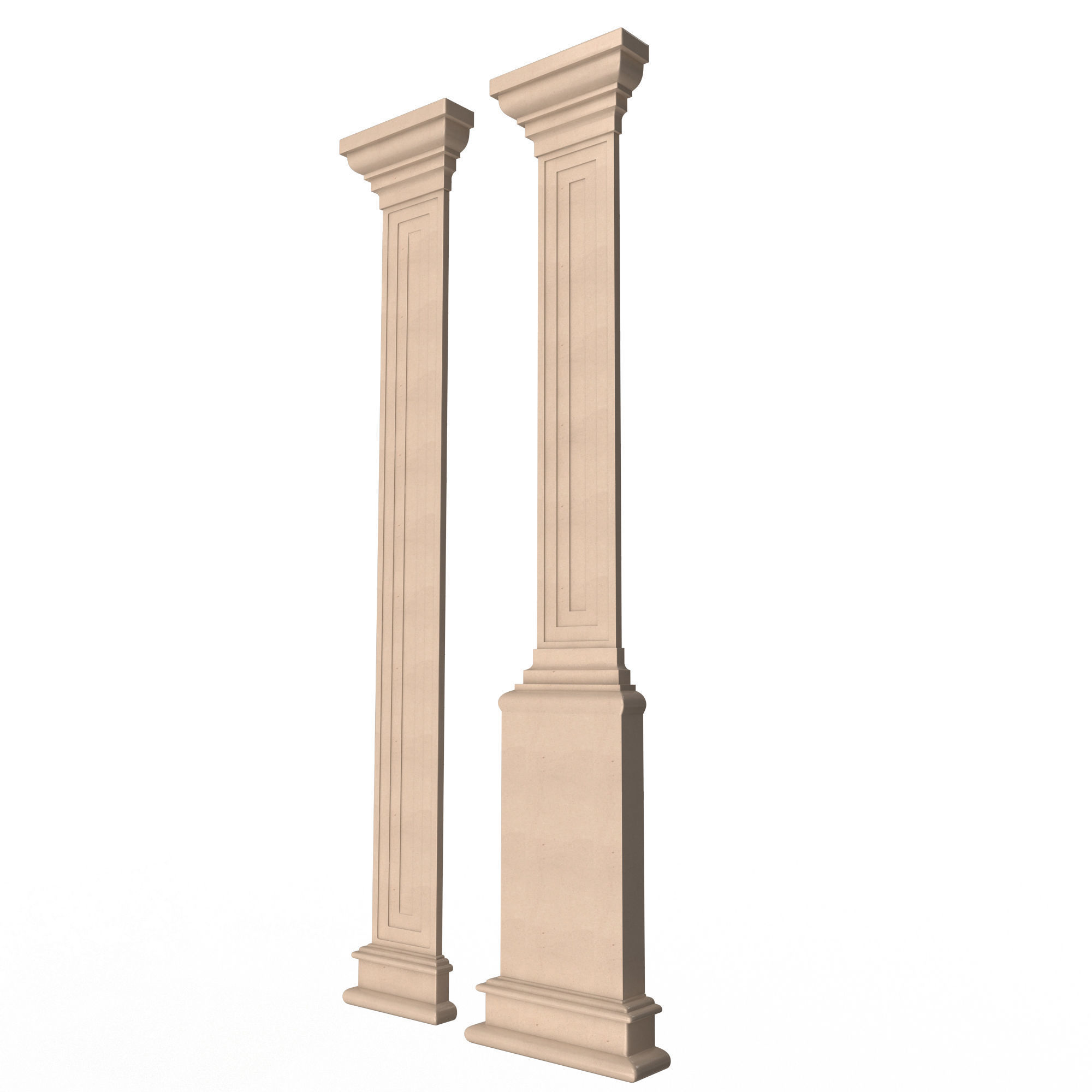 Interior-Exterior Pilasters Low-poly 3D model_2