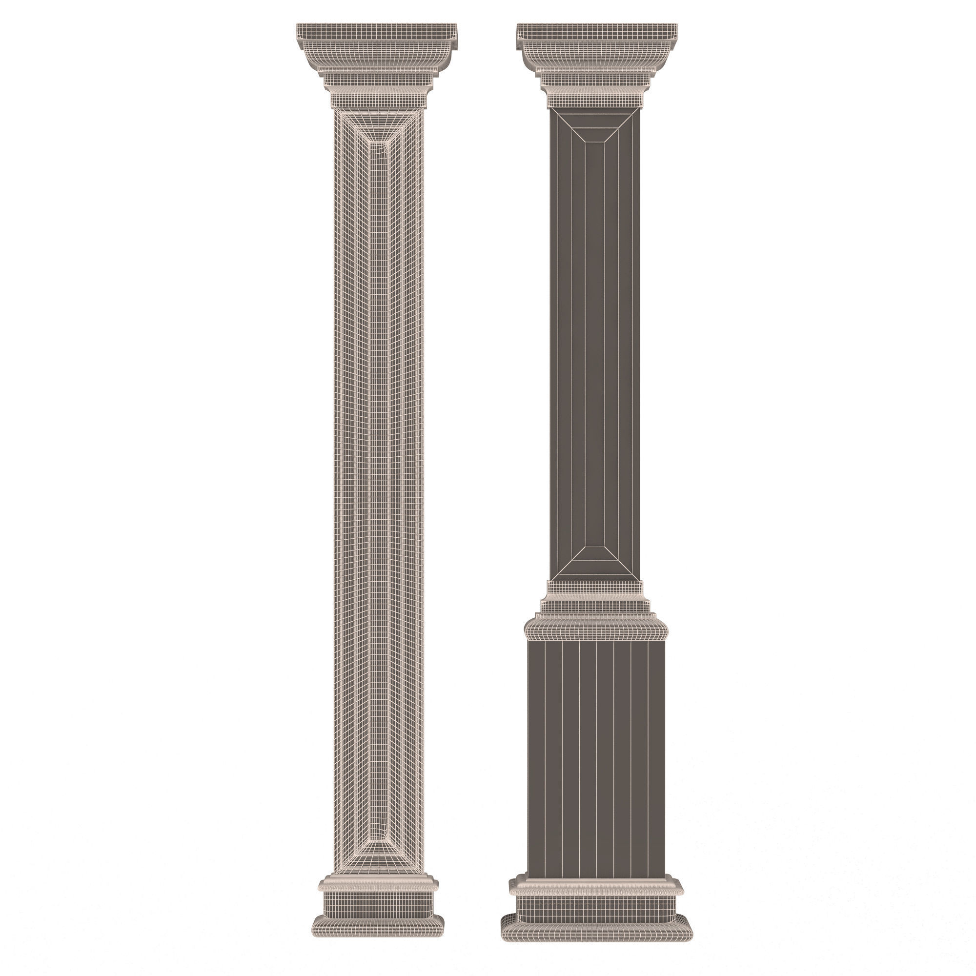 Interior-Exterior Pilasters Low-poly 3D model_6