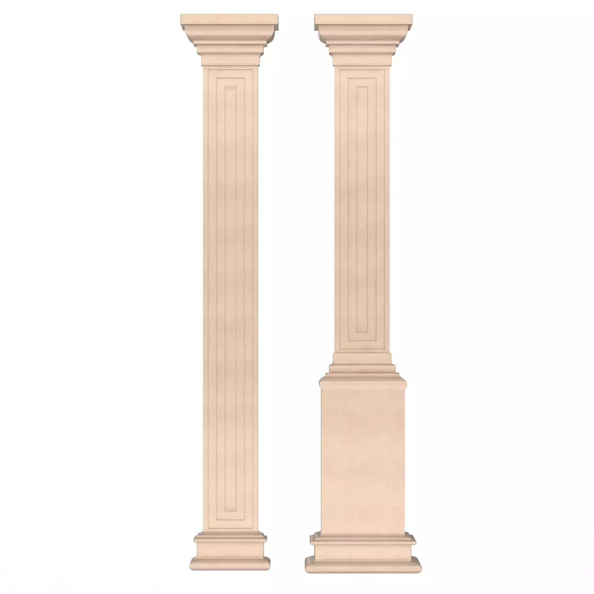 Interior-Exterior Pilasters Low-poly 3D model_0