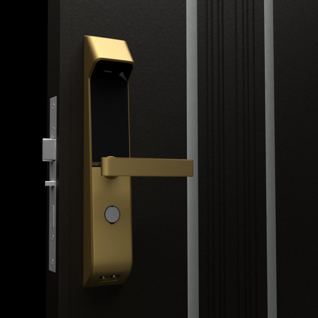 Electronic Lock Door 3D model_4