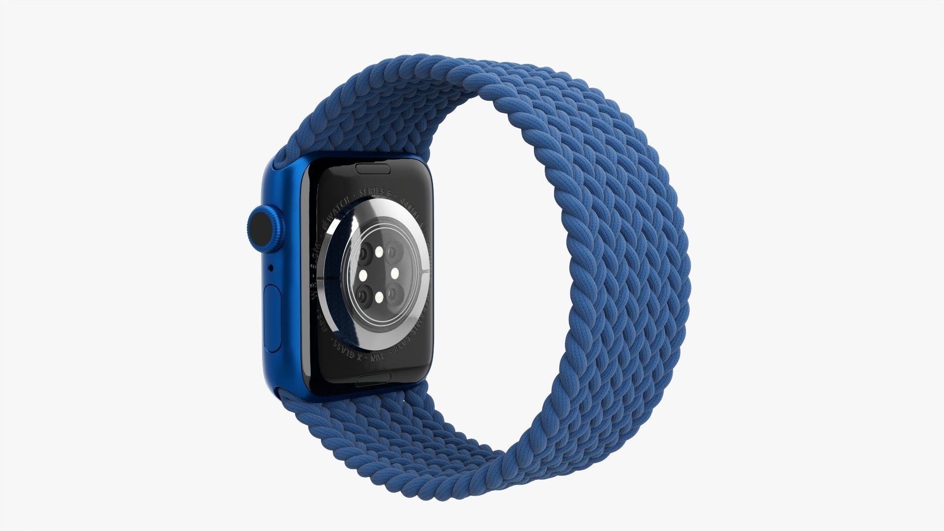 Apple Watch Series 6 braided silicone solo loop blue 3D Model Collection_4
