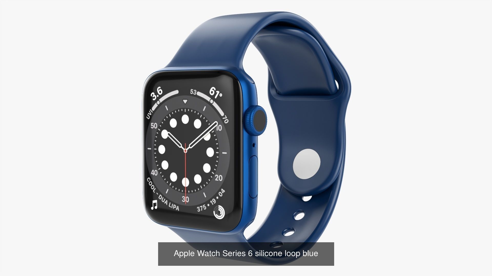 Apple Watch Series 6 braided silicone solo loop blue 3D Model Collection_1
