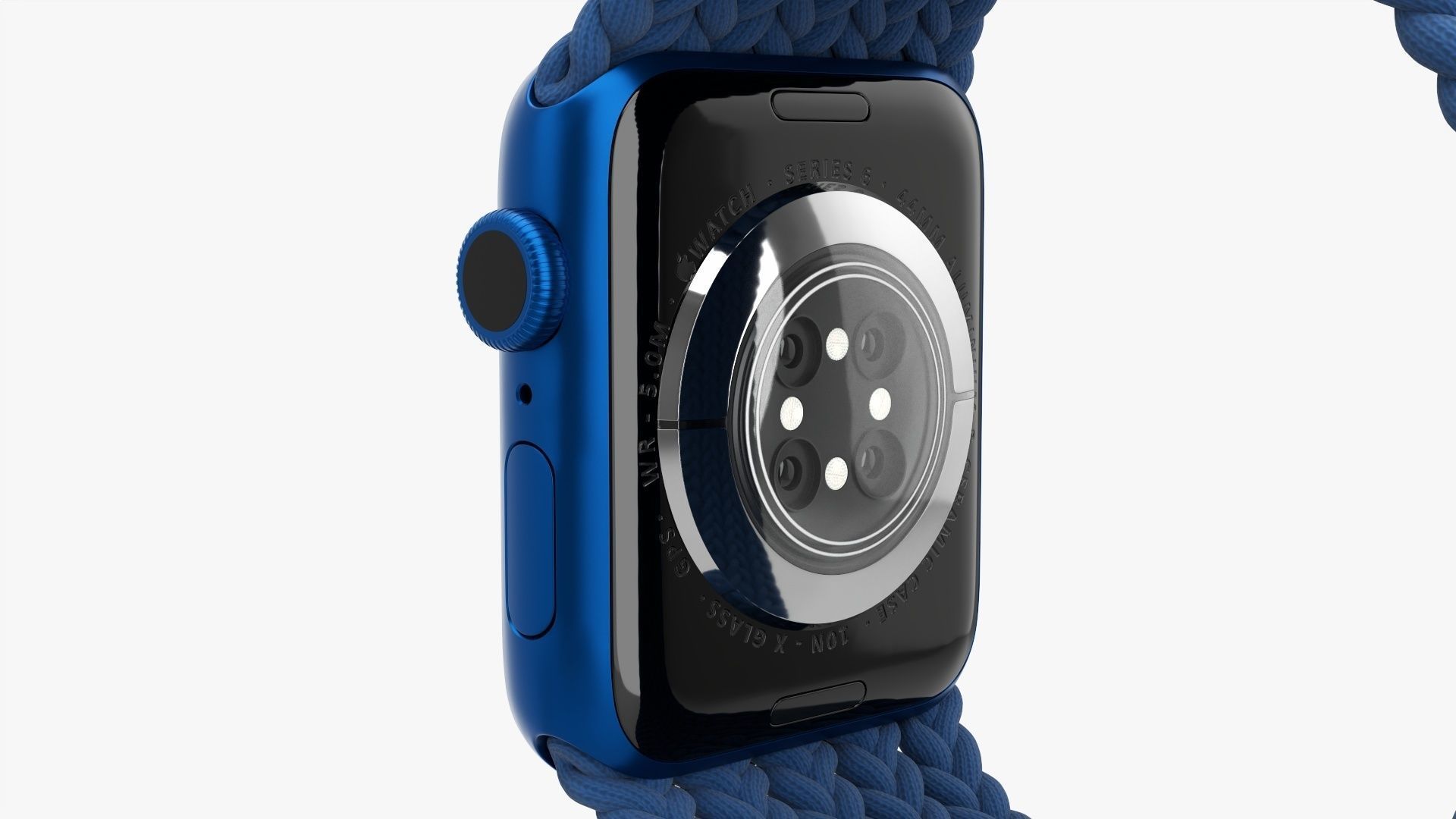 Apple Watch Series 6 braided silicone solo loop blue 3D Model Collection_10