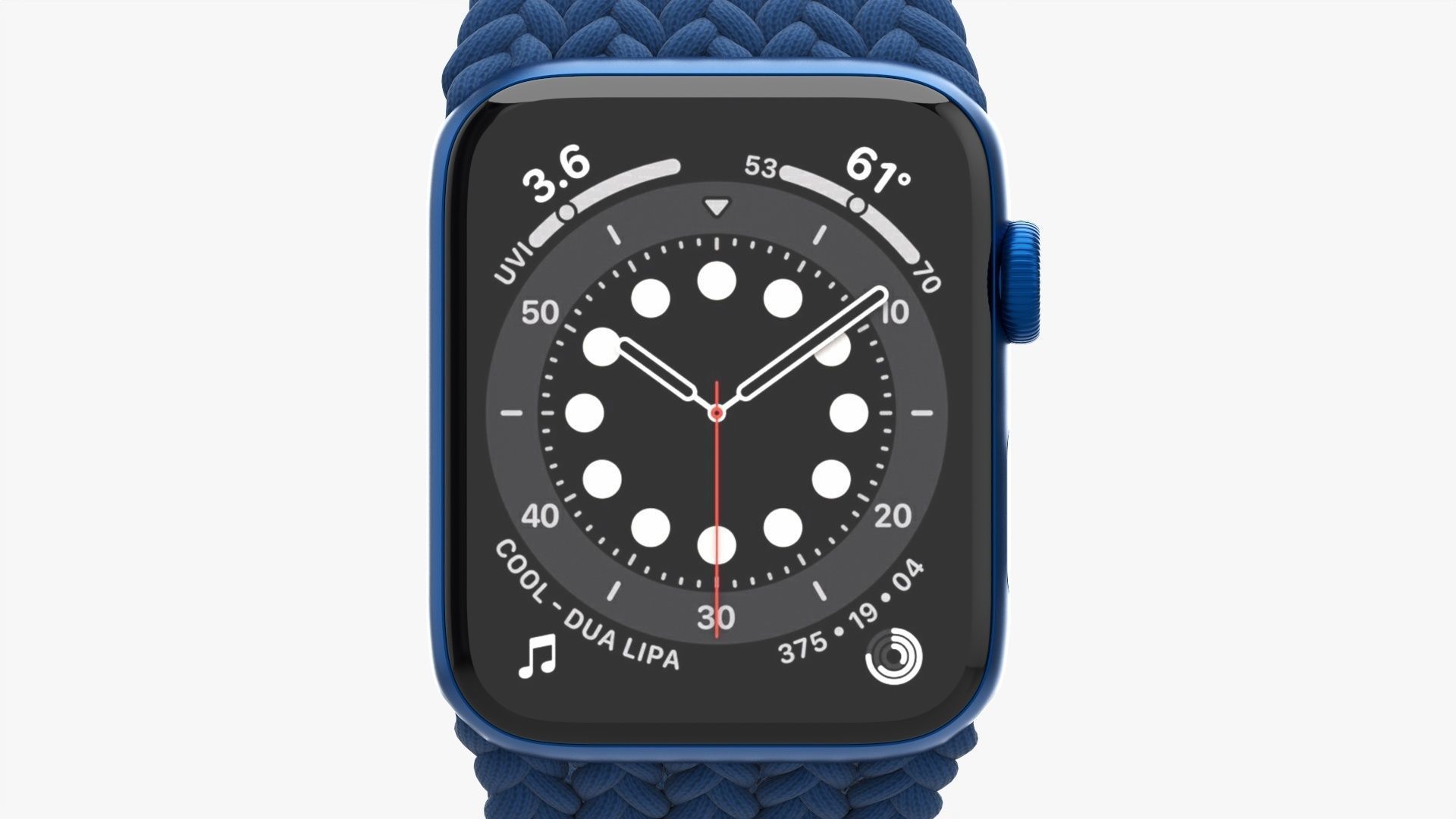 Apple Watch Series 6 braided silicone solo loop blue 3D Model Collection_14