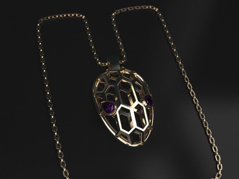 Serpenty necklace 3D print model_3