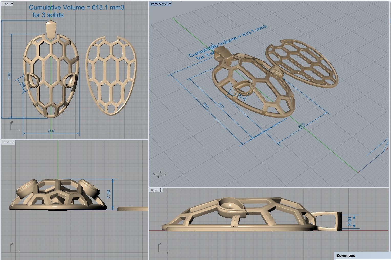 Serpenty necklace 3D print model_7